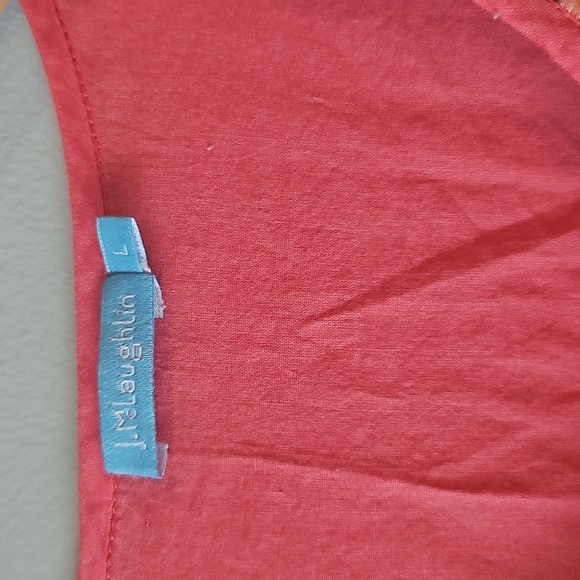 J. McLaughlin Sz Large Coral Emboidered Cotton Tunic Top WT353 - Picture 4 of 7